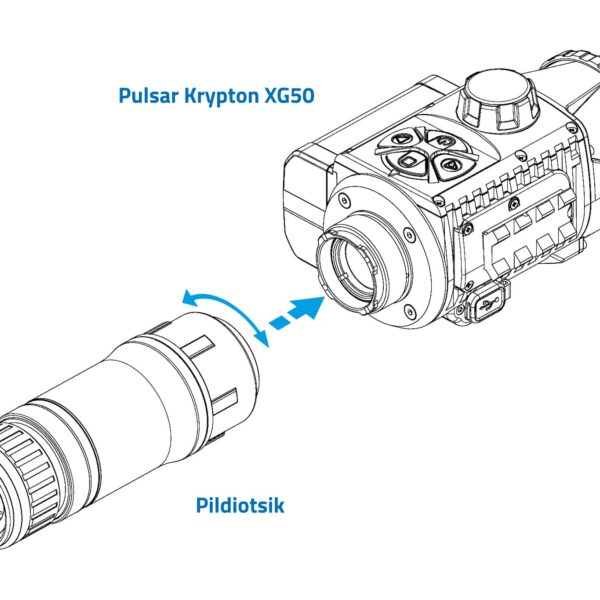 Pulsar Krypton XG50 termokaamera PSP-adapteriga 50 või 56 mm
