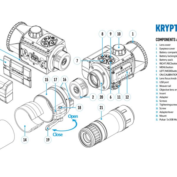 Pulsar Krypton XG50 termokaamera PSP-adapteriga 50 või 56 mm